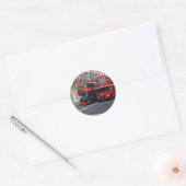 Red Double Decker Buses Ronde Sticker (Envelop)