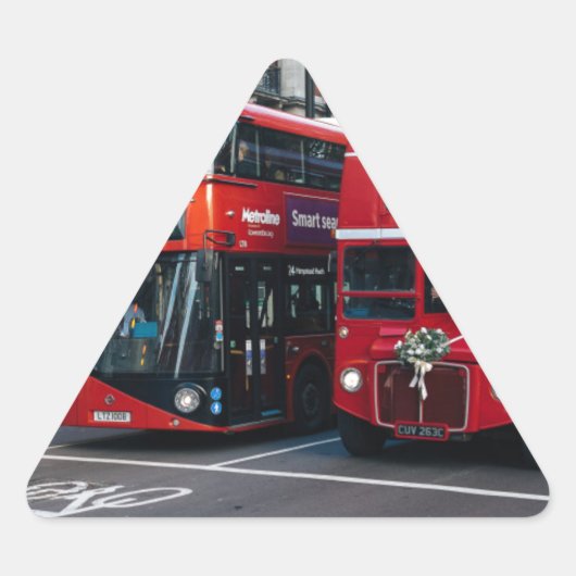Red Double Decker Buses Sticker (Voorkant)