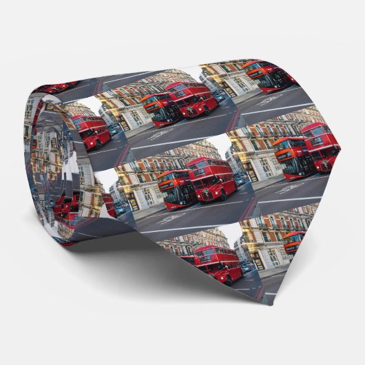 Red Double Decker Buses Stropdas (Opgerold)