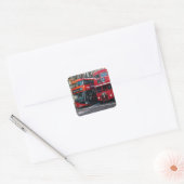 Red Double Decker Buses Vierkante Sticker (Envelop)
