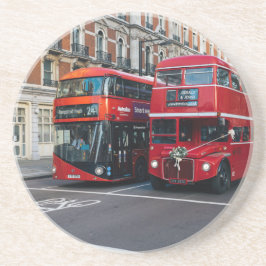 Red Double Decker Buses Zandsteen Onderzetter