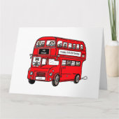 Red Double Decker London Bus Birthday Kaart (Voorkant)