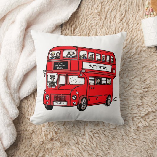 Red Double Decker London Bus Newborn Gift Kussen (Deken)