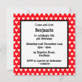 Red Double Decker London Bus Verjaardag uitnodigin Kaart (Achterkant)