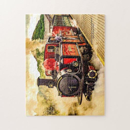 Red Double Fairlie Steam Train Loco - Wales Vereni Legpuzzel (Verticaal)