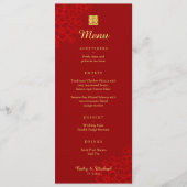 Red Double Gelukkig Chinese bruiloft Menu (Voorkant)