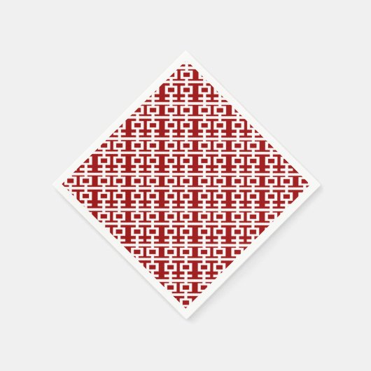 Red Double Gelukkig Chinese Wedding Paper Napkin Servetten (Hoek)