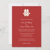 RED Double Happiness Chinese kalligrafie azian Kaart (Voorkant)