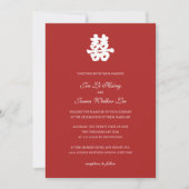 RED Double Happiness Chinese kalligrafie azian Kaart (Voorkant)
