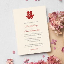 RED Double Happiness Chinese kalligrafie azian