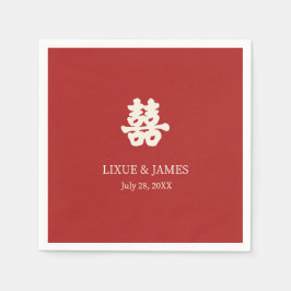 Red Double Happiness Chinese kalligrafie azian N Servet