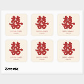 RED Double Happiness Chinese kalligrafie azian Vierkante Sticker (Vel)