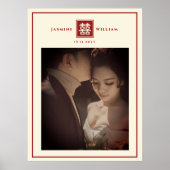 Red Double Happiness Chinese Wedding Photo Poster (Voorkant)