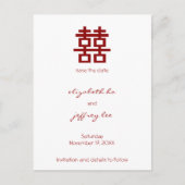 Red Double Happiness Chinese Wedding Save the Date Aankondigingskaart (Voorkant)
