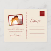 Red Double Happiness Chinese Wedding Save the Date Aankondigingskaart (Achterkant)