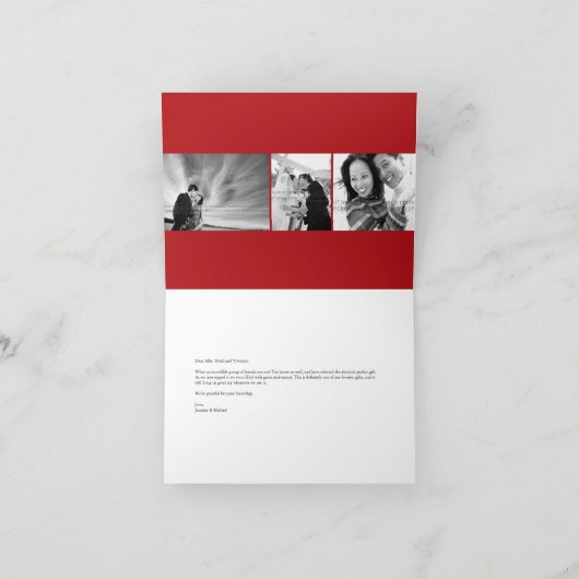 Red Double Happiness Knot Weddenschap Hartelijk da Bedankkaart (Binnen)