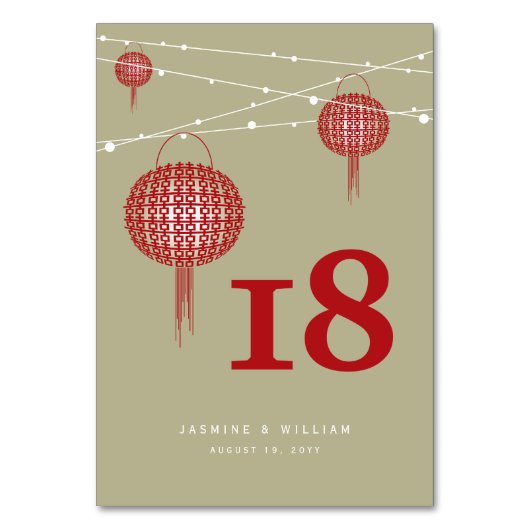 Red Double Happiness Lantern Chic Chinese Wedding Kaart (Achterkant)