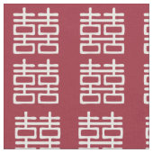 Red Double Happiness Lantern Custom Fabric Stof (Close Up)