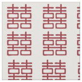 Red Double Happiness Lantern Custom Fabric Stof (Close Up)