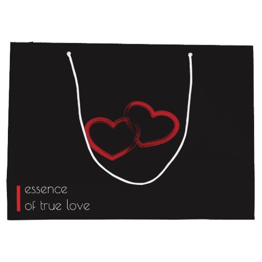 Red Double Heart Large Gift Bag Groot Cadeauzakje (Achterkant)