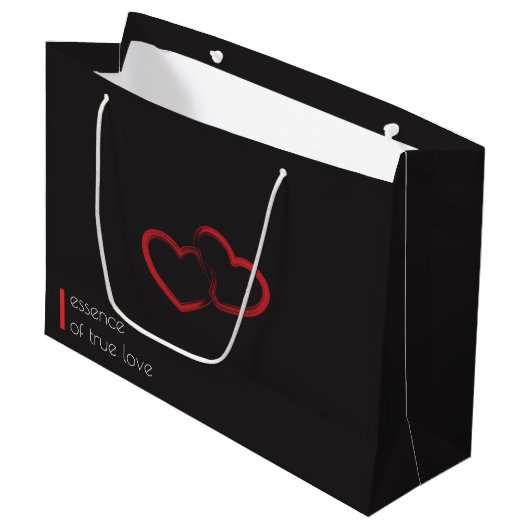 Red Double Heart Large Gift Bag Groot Cadeauzakje (Voorkant Gekanteld)