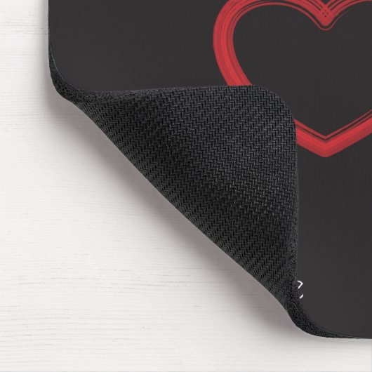 Red Double Heart Mousepad Muismat (Hoek)
