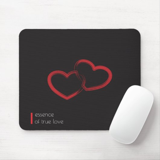 Red Double Heart Mousepad Muismat (Met muis)