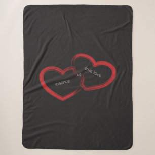 Red Double Heart Sherpa Blanket Deken