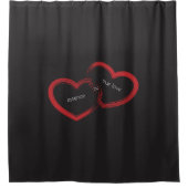 Red Double Heart Shower Curtain Douchegordijn (Voorkant)