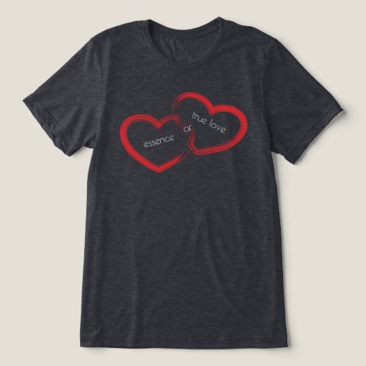 Red Double Heart Tri-Blend Shirt (Design voorkant)