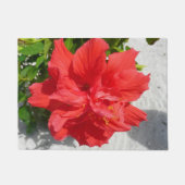 Red Double Hibiscus Flower Deurmat (Voorkant)