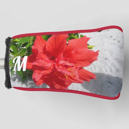 Red Double Hibiscus Flower Golfheadcover (Voorkant)