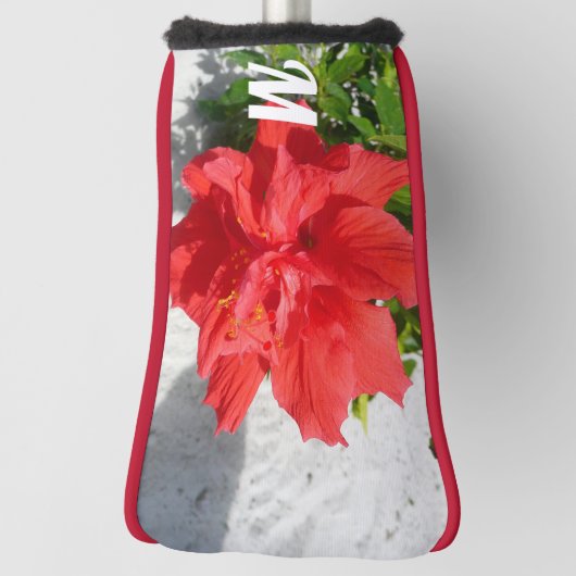Red Double Hibiscus Flower Golfheadcover (Draai 90)