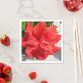 Red Double Hibiscus Flower Servetten (Insitu)