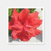 Red Double Hibiscus Flower Servetten (Voorkant)