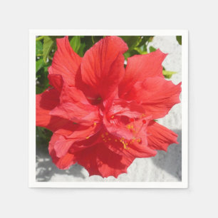 Red Double Hibiscus Flower Servetten