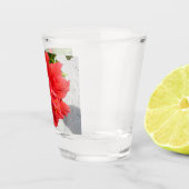 Red Double Hibiscus Flower Shot Glas (Rechts)