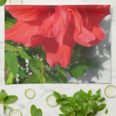 Red Double Hibiscus Flower Theedoek (Gevouwen)