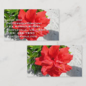 Red Double Hibiscus Flower Visitekaartje (Voorkant / Achterkant)