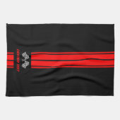 Red Double Race 🏎 Stripes met vlag Theedoek (Horizontaal)
