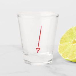 Red Down Arrow Shot Glass - Vet en speels Glas