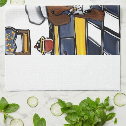 Red Doxie Chef Theedoek (Gevouwen)