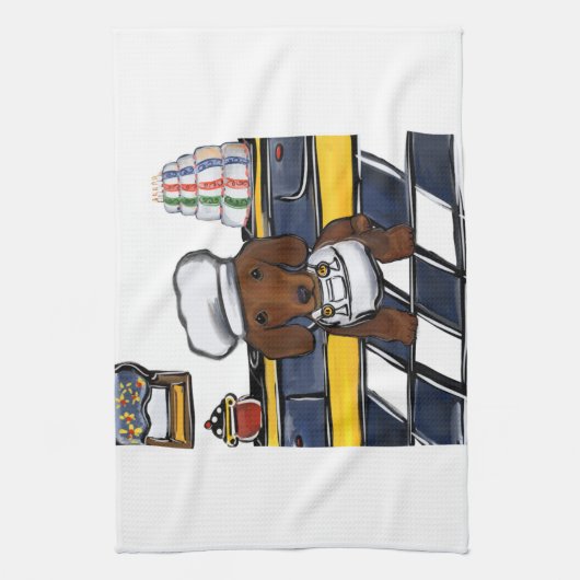 Red Doxie Chef Theedoek (Verticaal)