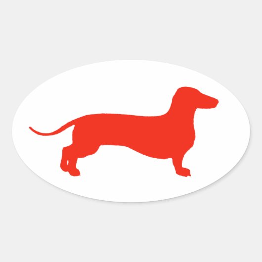 Red Doxie Ovale Sticker (Voorkant)