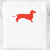 Red Doxie Ovale Sticker (Tas)