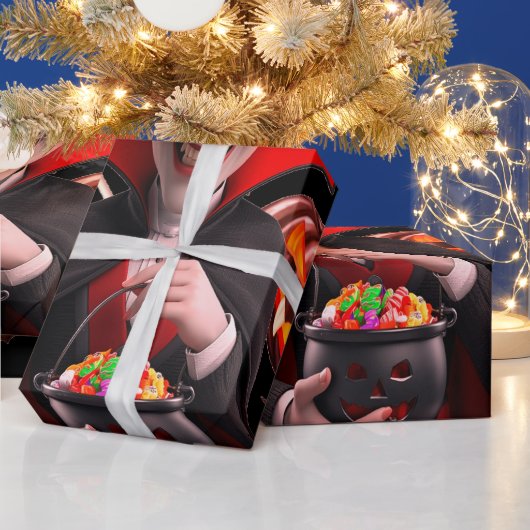 Red Dracula Fun Spook voor Halloween Cadeaupapier (Feestdagen)