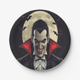 Red Dracula Gothic Horror Halloween Papieren Bordje