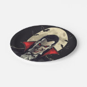 Red Dracula Gothic Horror Halloween Papieren Bordje (Gekanteld)