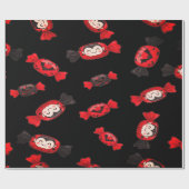 Red Dracula Snoep voor Halloween Cadeaupapier (Vlak)