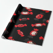 Red Dracula Snoep voor Halloween Cadeaupapier (Uitgerold)